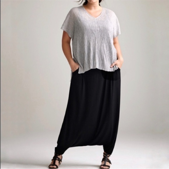 Eileen Fisher Box Pressed Viscose Linear Crinkle Blouse Tunic - Picture 1 of 6